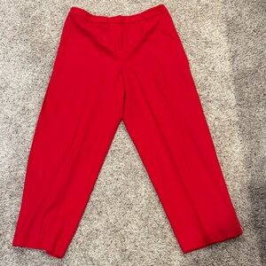 Jones New York Bright Red High-Waist Trousers